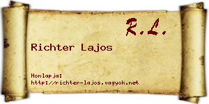 Richter Lajos névjegykártya